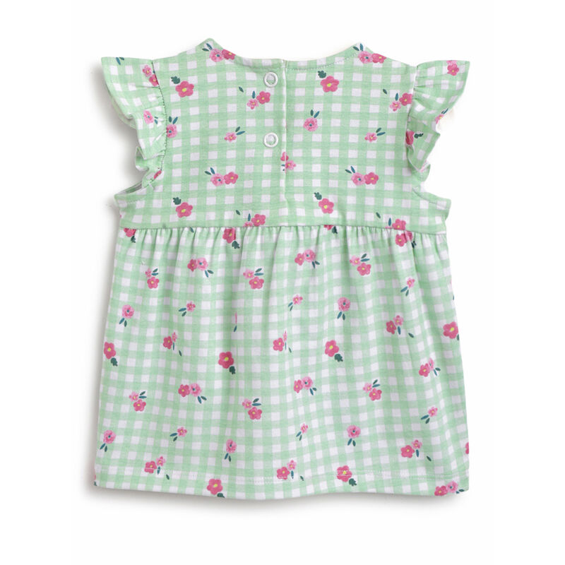 Girls Light Green T-shirt with Short Pants image number 1